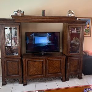 Wooden Oak China Cabinet.